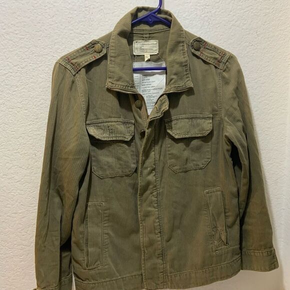 Current Elliott The Batallion Jacket army repair Green Distressed sz 2 - Picture 2 of 14
